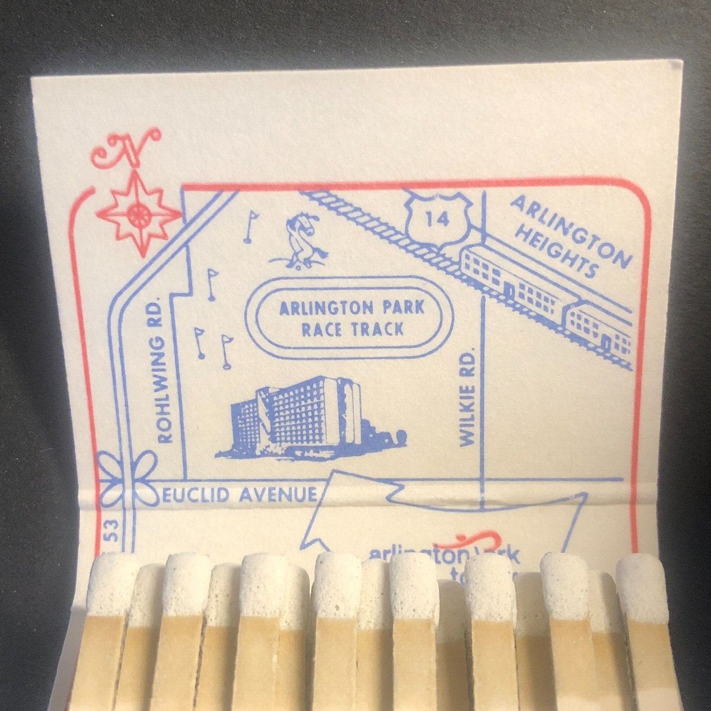 Arlington Park Towers Hotel Chicago Full Vintage Matchbook c1967-73 VGC
