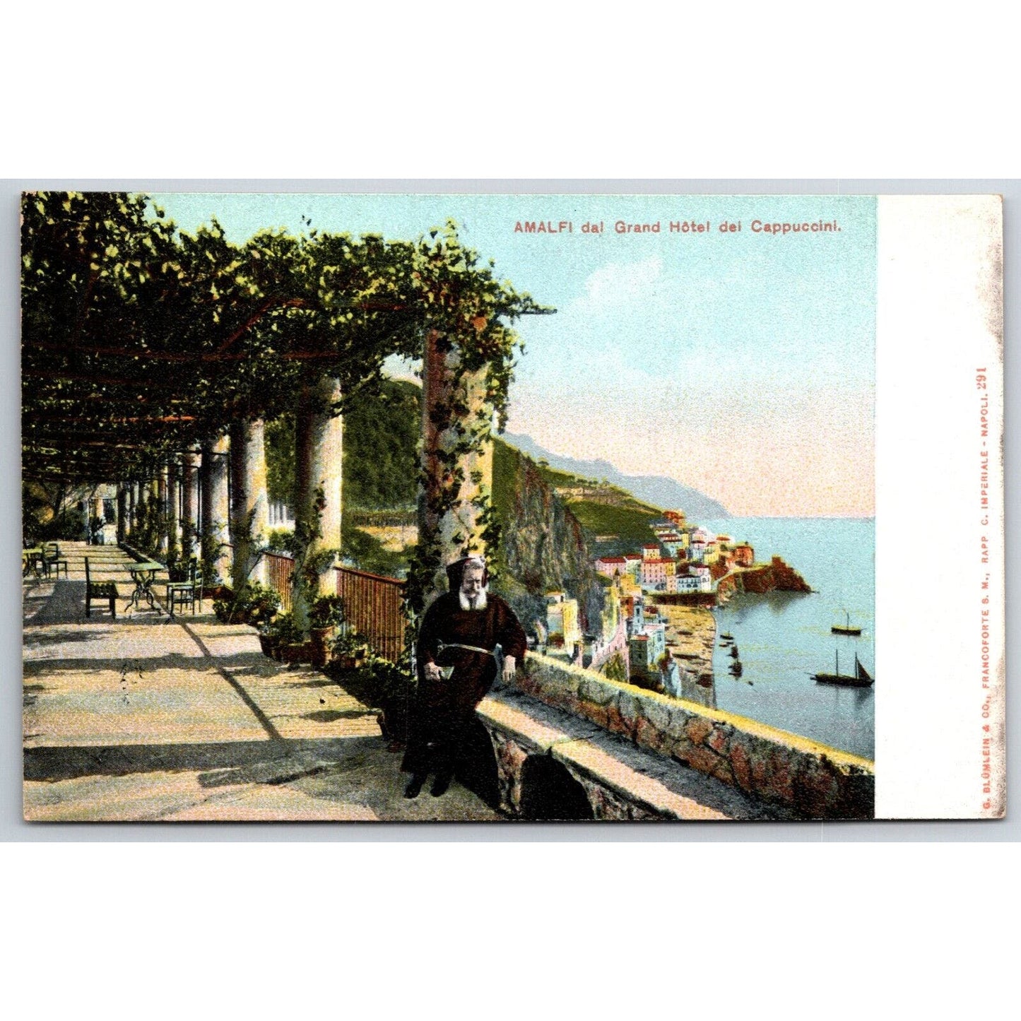 Italian Postcard Amalfi from the Grand Hotel dei Cappuccin - 1901-1907 NP VGC