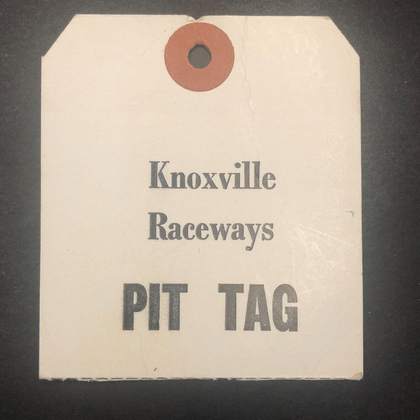 Knoxville Raceway Pit Tag c1960's-70's ?