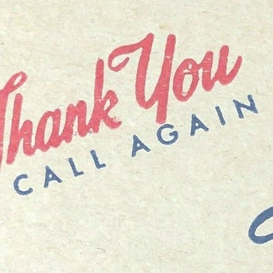 1950's Full Matchbook - "Thank You - Call Again"
