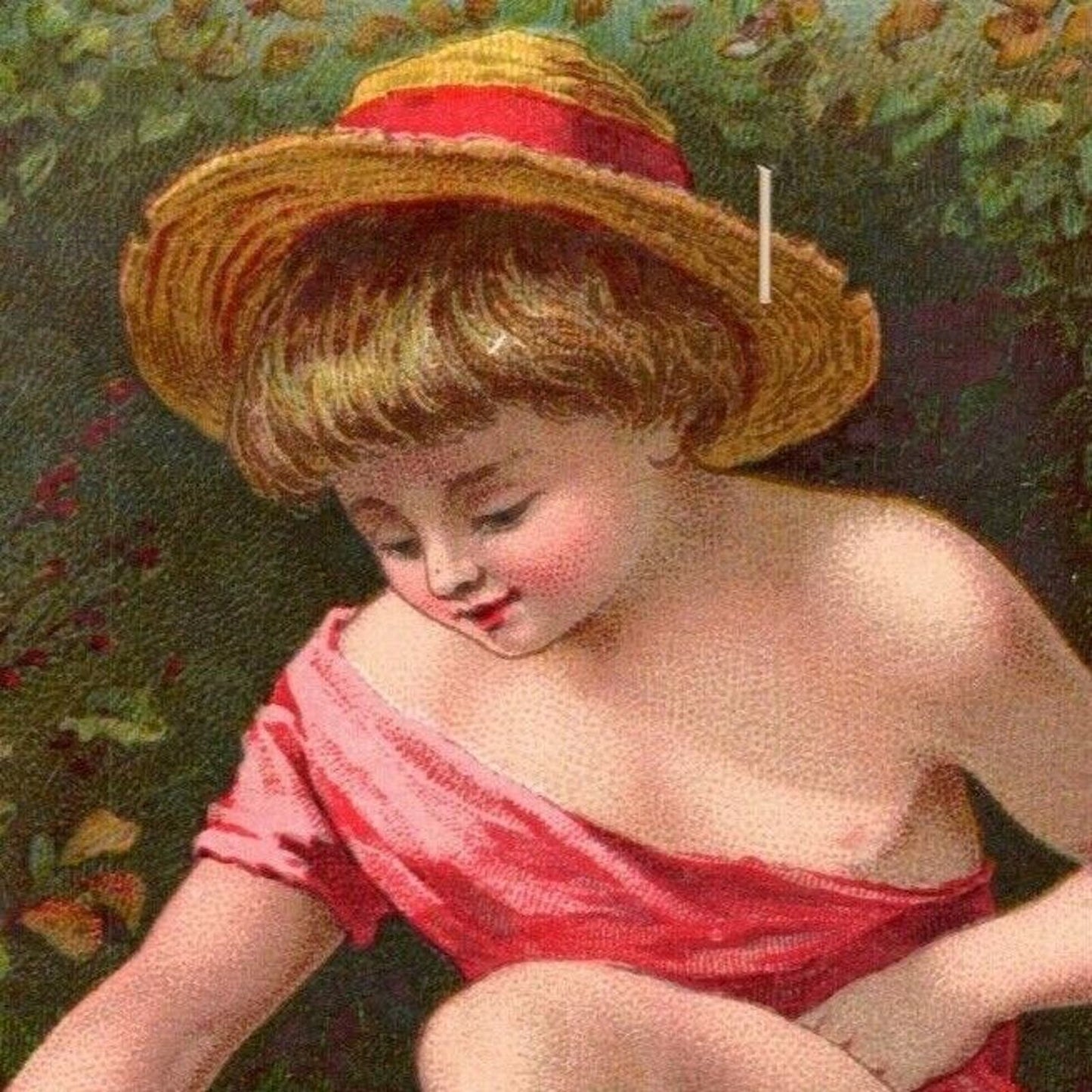 Victorian Trade Card - Niagara Corn Starch - Barefoot Child w/ Butterfly