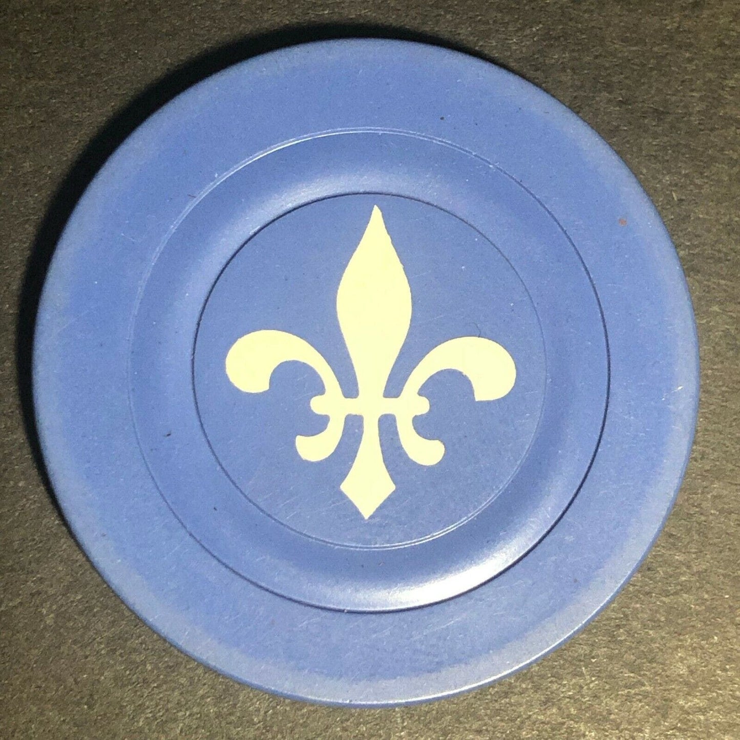 Vintage Monarch Fleur-de-lis FLK Clay Poker Chip - Eisenstadt Collection