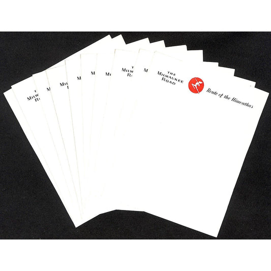 Milwaukee Road Route of the Hiawatha Group of 12 En Route Stationary Sheets VGC