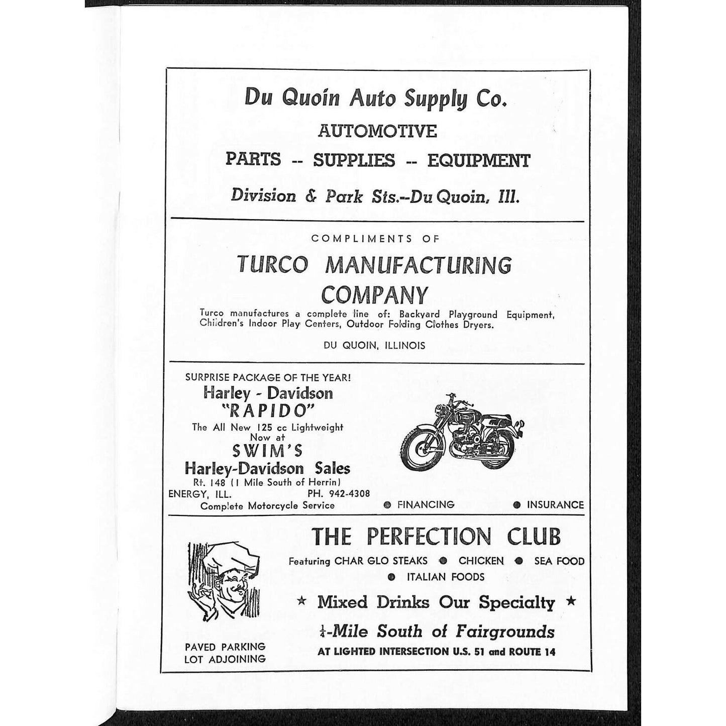 Scarce Sept 21968 USAC Du Quoin State Fair Auto Race Program 100 Mile Champ.