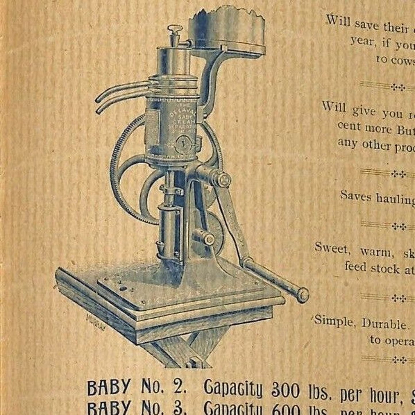 Scarce 1892 "De Laval Cream Separators Catalog" Wickson Los Angeles, CA 16pp VGC