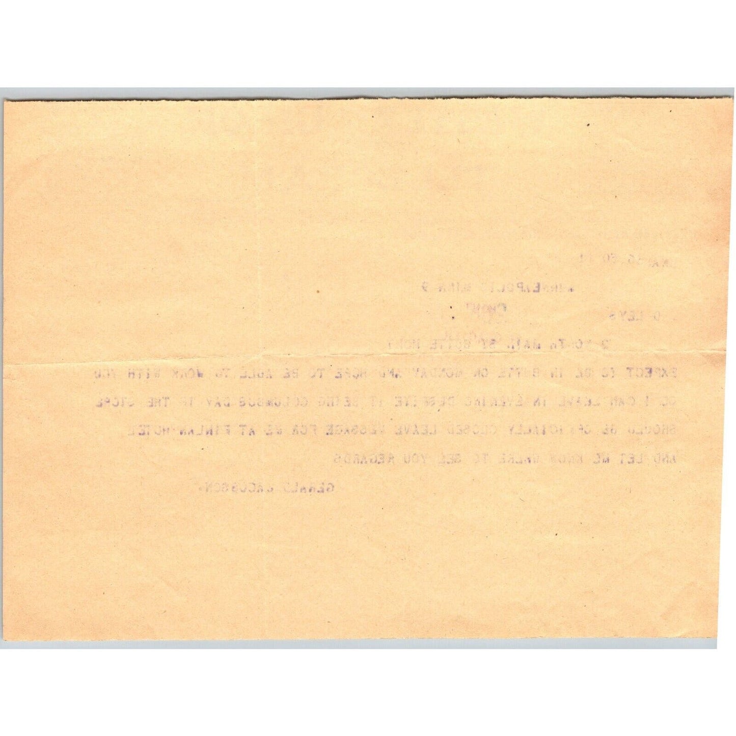 "Leys" Jewelers Butte, MT 1925 Western Union Telegram re: Message / Finlan Hotel