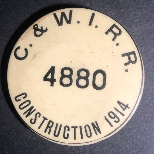 C. & W. I. R. R. 4880 Railroad Chicago (Geraghty & Co.) c1940's* Pinback Button