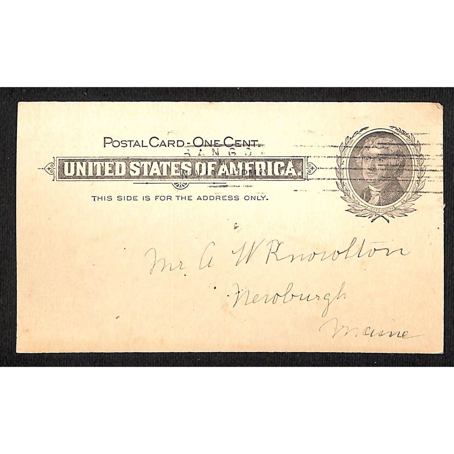 c1900 Newburgh / Bangor, ME Postal Card