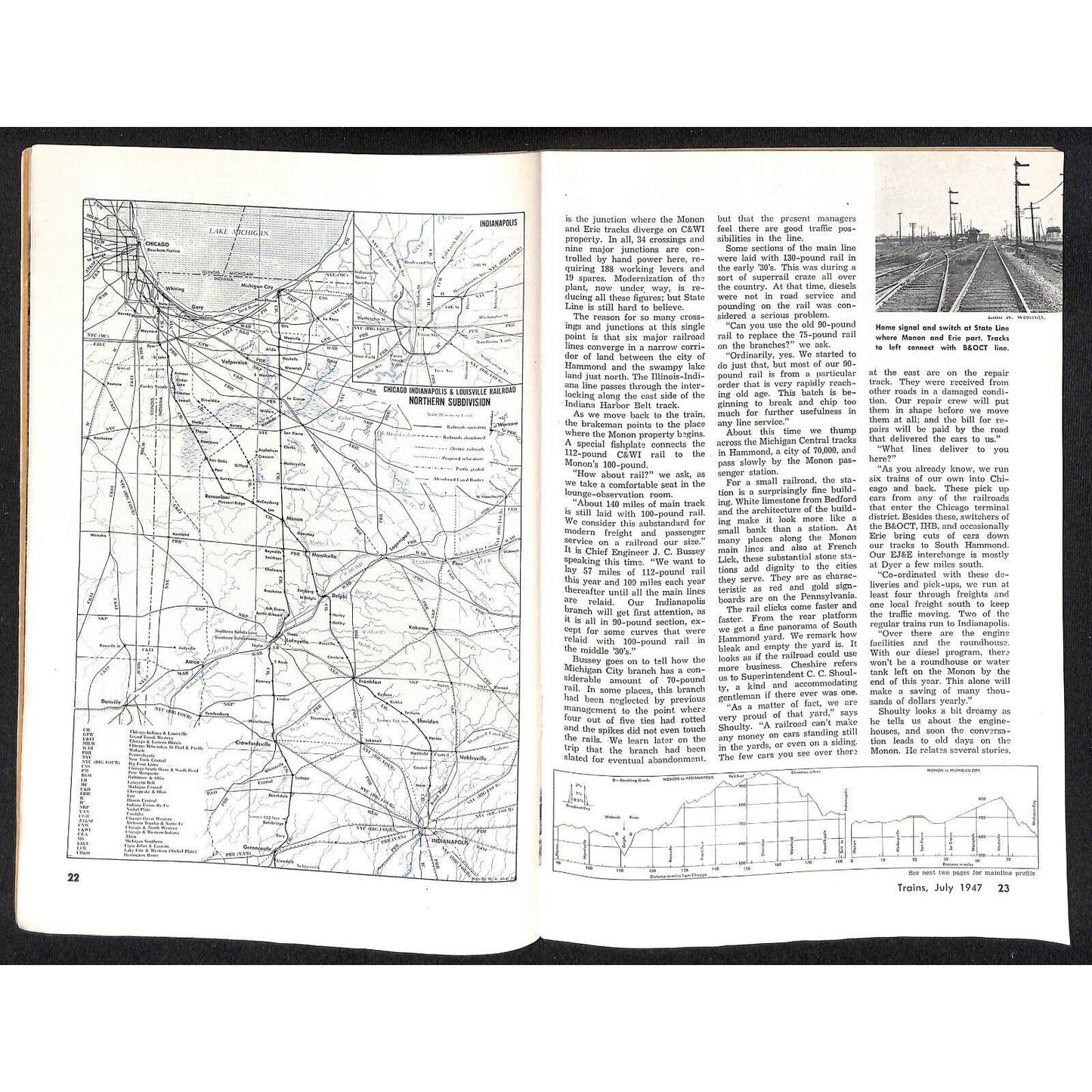 1947 "Trains" Illustrated Railroad Magazine " Vol. 7 No. 9 70pp VGC