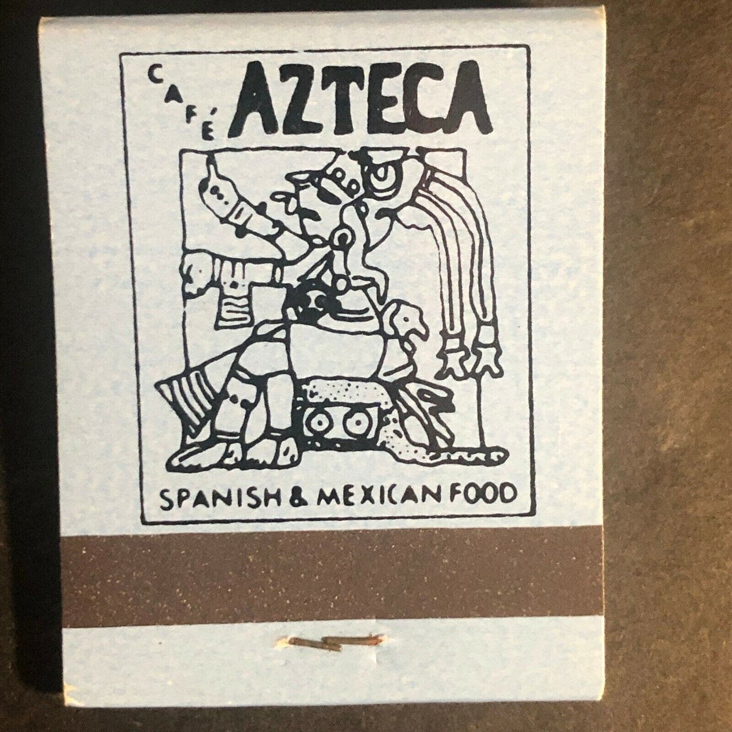 Vintage c1970's Full Matchbook "Cafe Azteca" Spanish Mexican Rest. Chicago (BL)