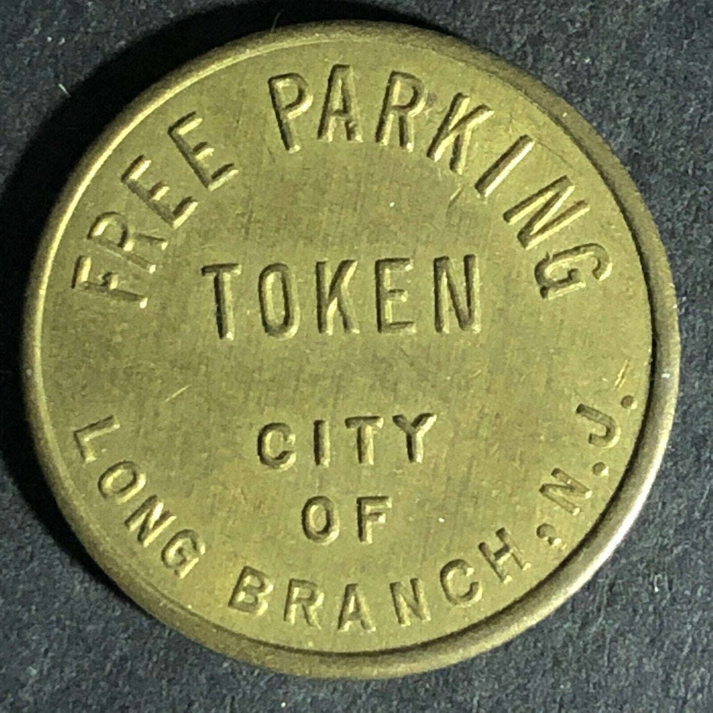 Long Branch, NJ Free Parking Brass Token 22mm