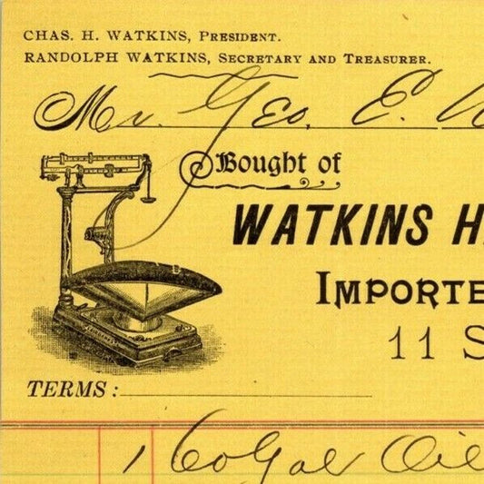 Watkins Hardware Co. DuPont Powder Richmond, VA Letterhead to Geo. E. Wear 1895