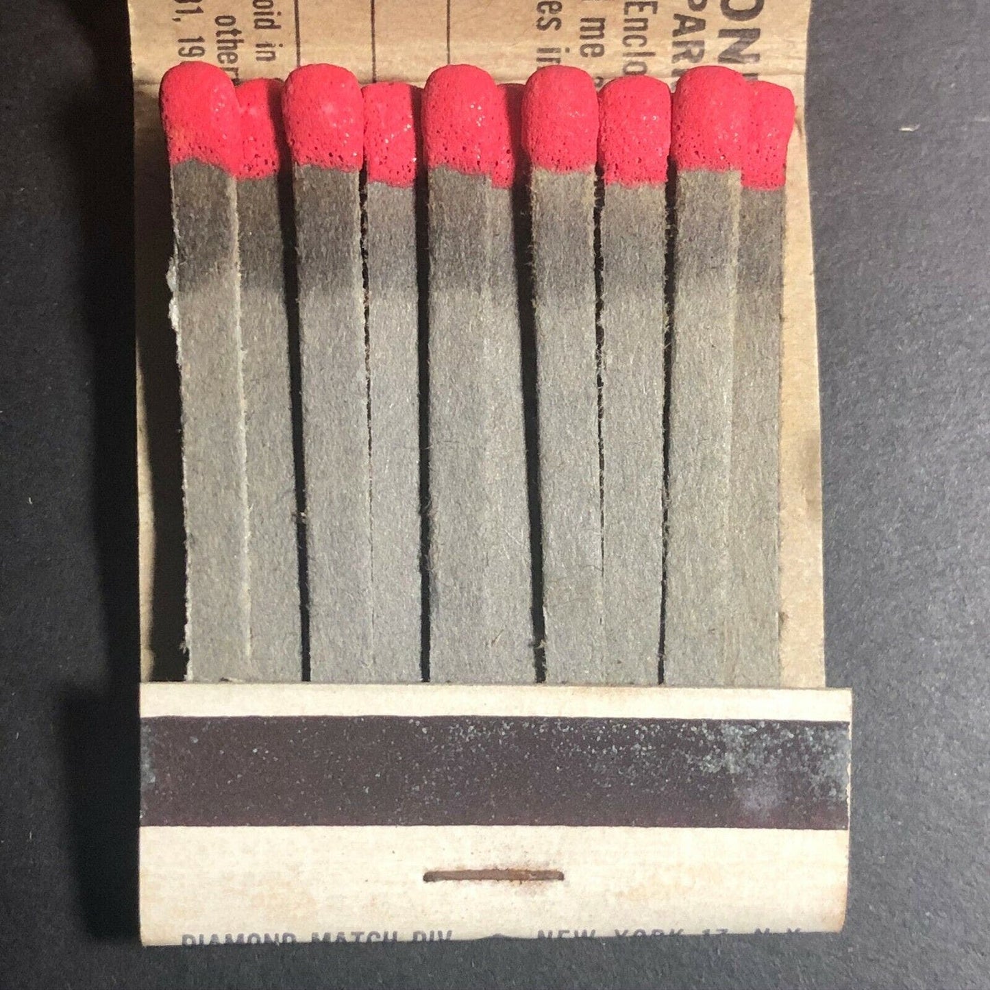 1950's-60's Full Matchbook - "Thank You - Rowe Services" w/ Bookmatch Offer