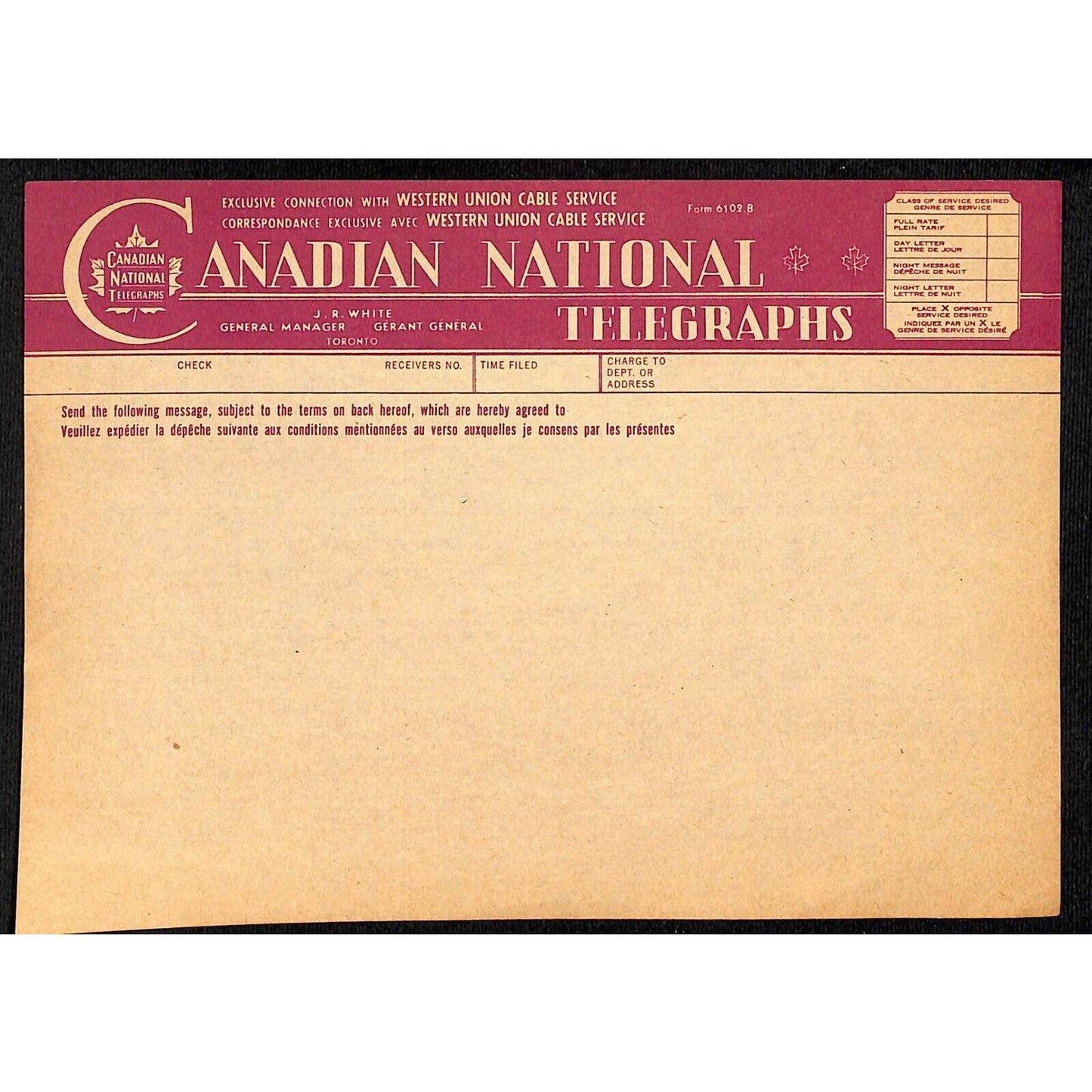 Canadian National Telegraphs Unused c1940's-50's - VGC