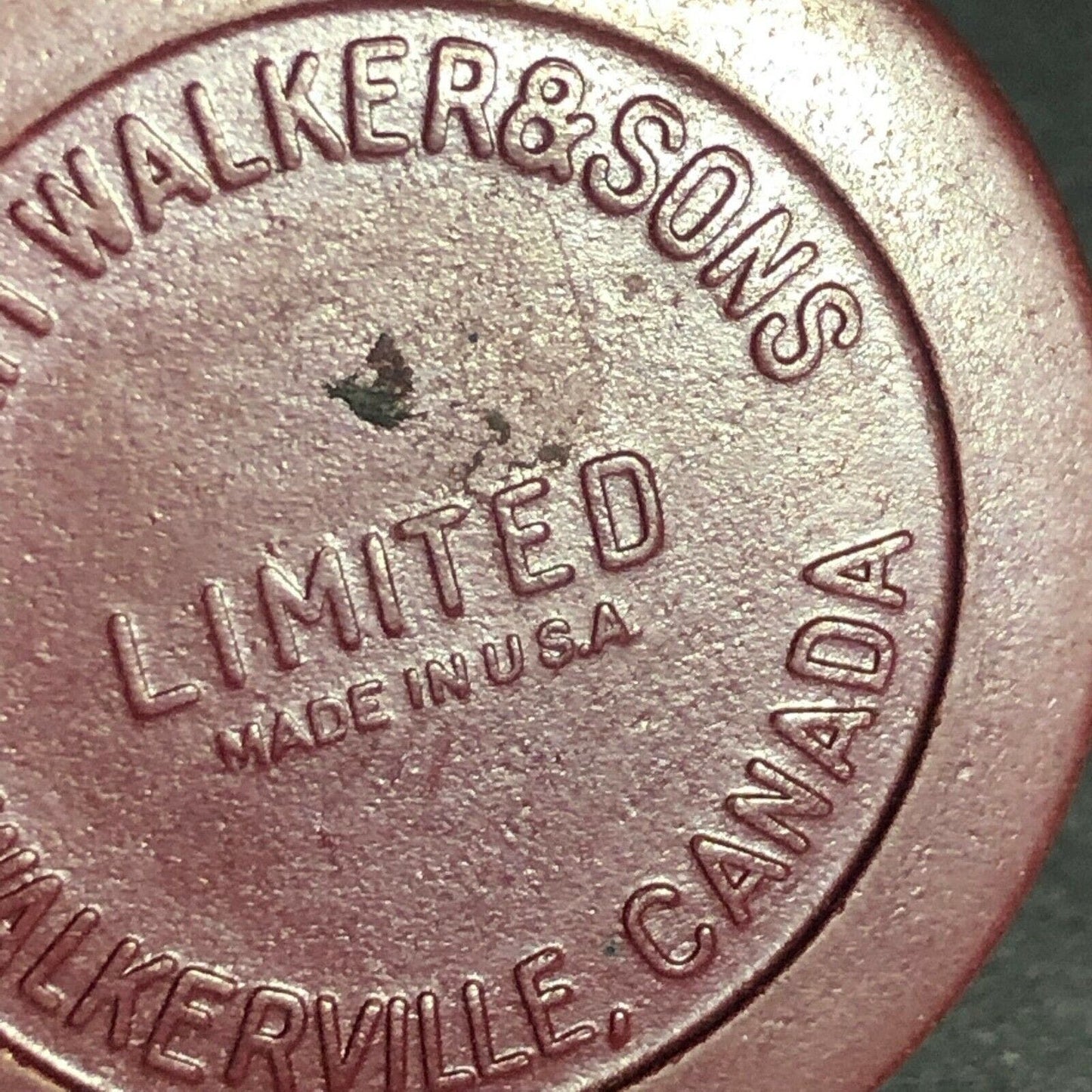 Burgundy Walker's Father Time Bourbon Advertising Poker Chip Eisenstadt