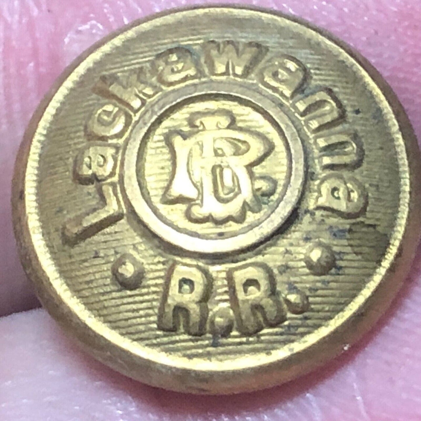 Lackawanna Railroad Brass Uniform Button 1/2" Convex Scovill