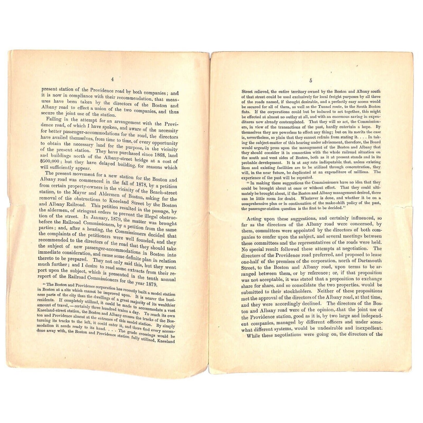 1880 Boston & Albany and Boston & Providence Railroad Consolidation 14pp