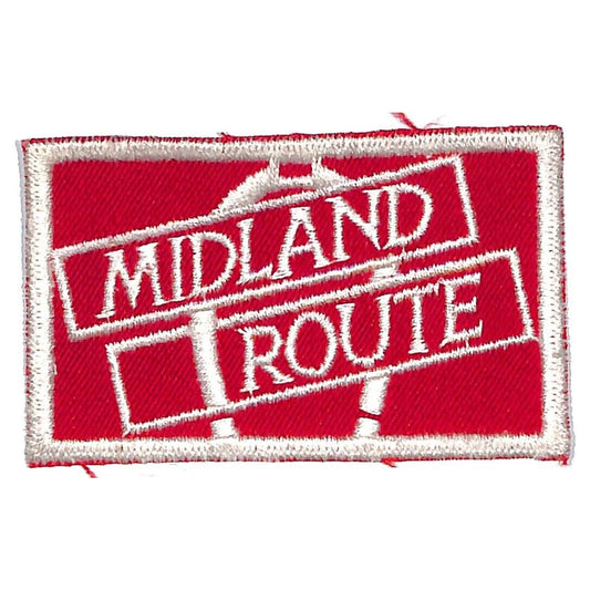 Midland Route Railroad Embroidered Cloth Patch NOS c1960's-70's 1 7/8" x 3 1/8"
