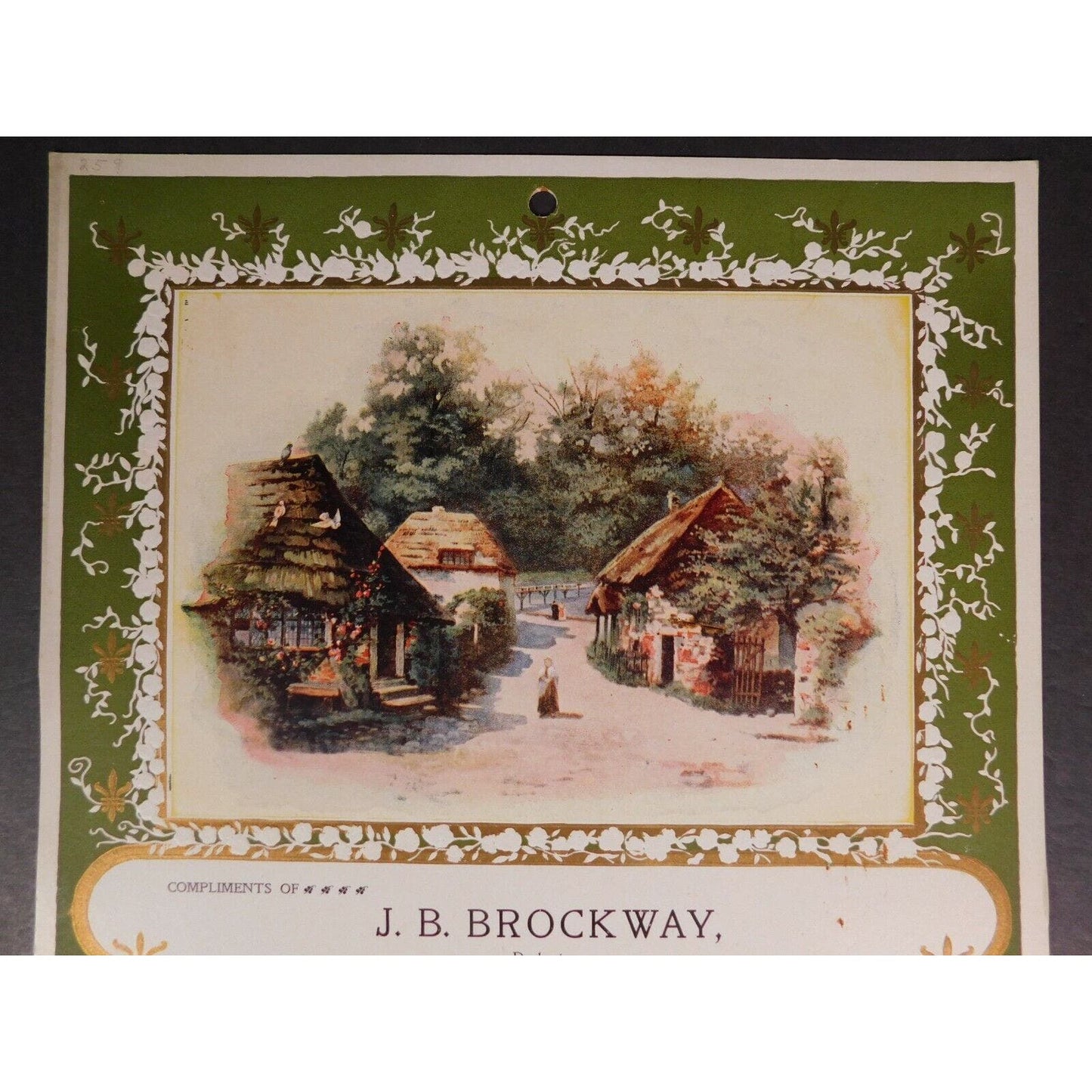 J. B. Brockway Groceries Flour..Oysters Lard 1901 Calendar Vermont