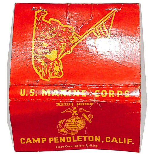 Camp Pendleton, Calif U.S. Marine Corps Mostly Emp Matchbook Cover c1940's-50's