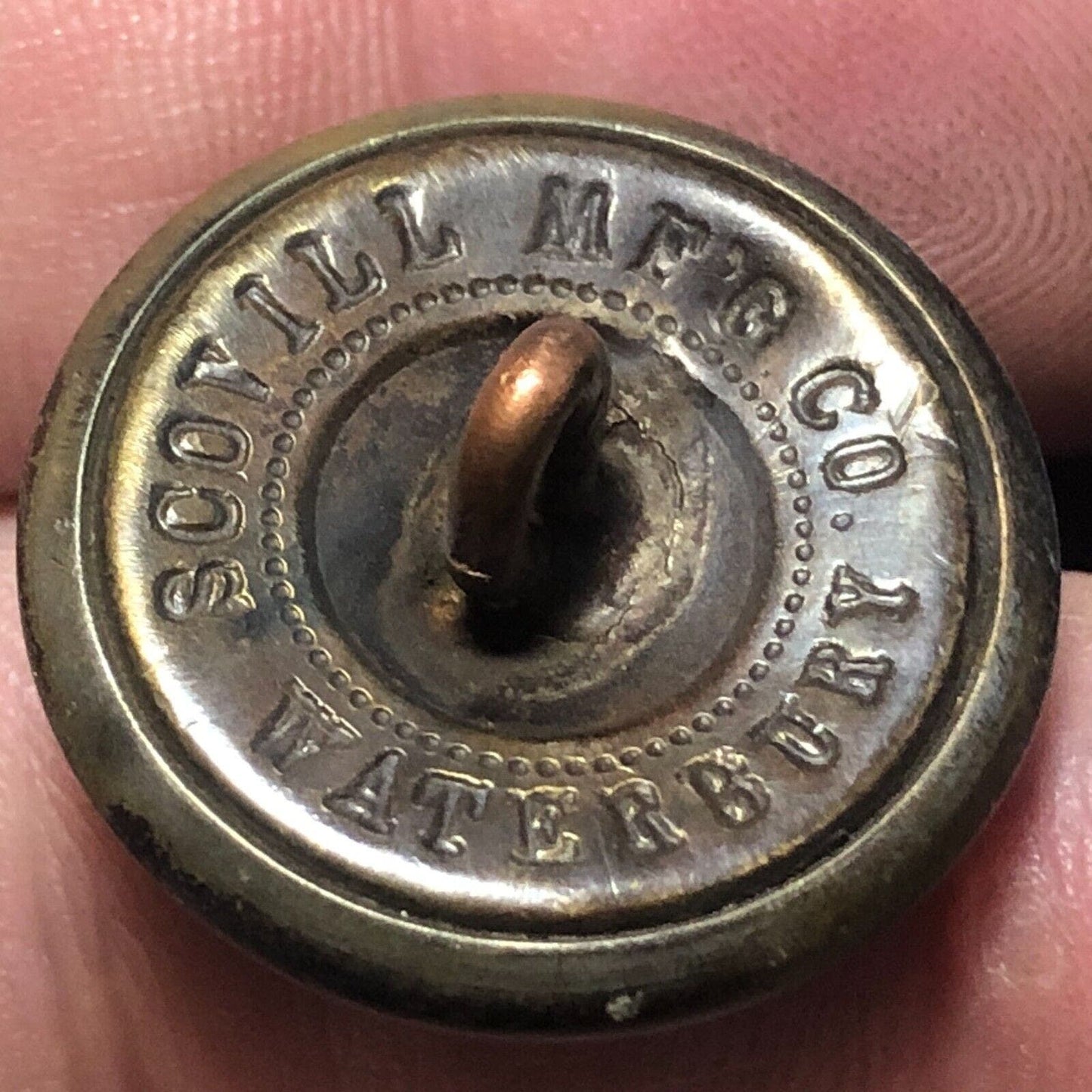 Erie Railroad Uniform Button Silvertone 3/4" - Convex Scovill Waterbury Dent