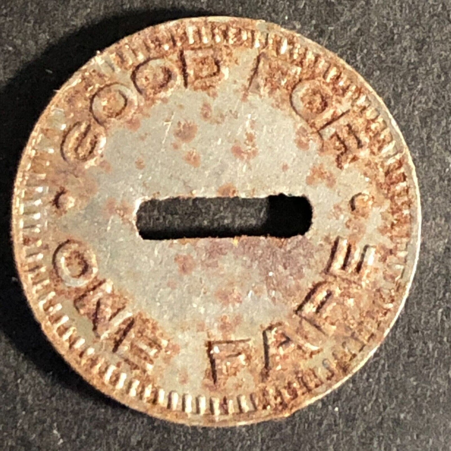 Highland Bus Line (Ambridge, PA) Steel G/F One Fare Transit Token 19.25mm Scarce