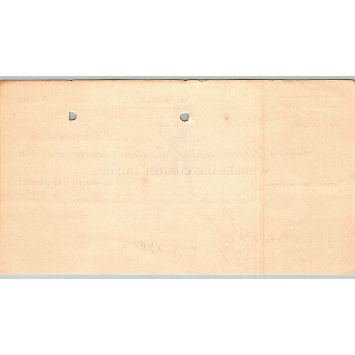 1899 Letterhead Billhead "Monumental Custom Tailors" Baltimore Ephraim Baker*