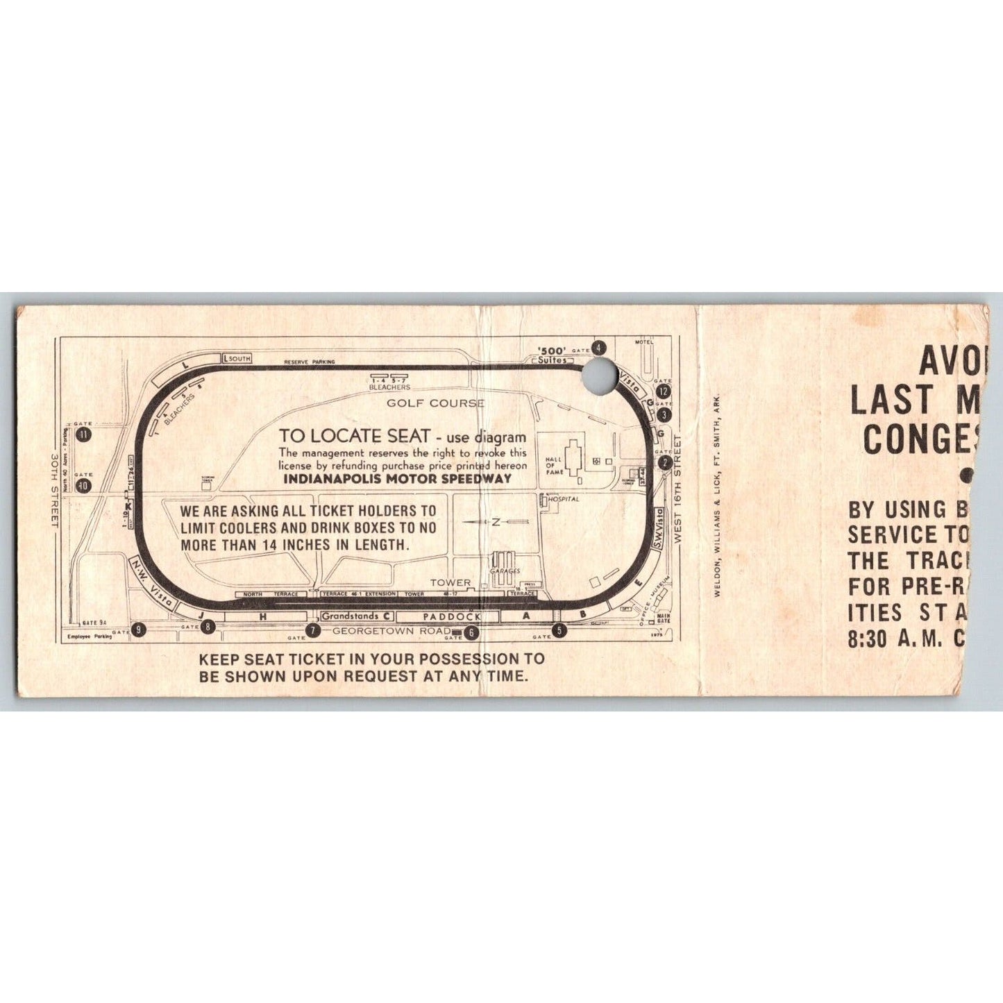 1981 Indy 500 Section 29 Ticket Stub - Ron Burton Estate