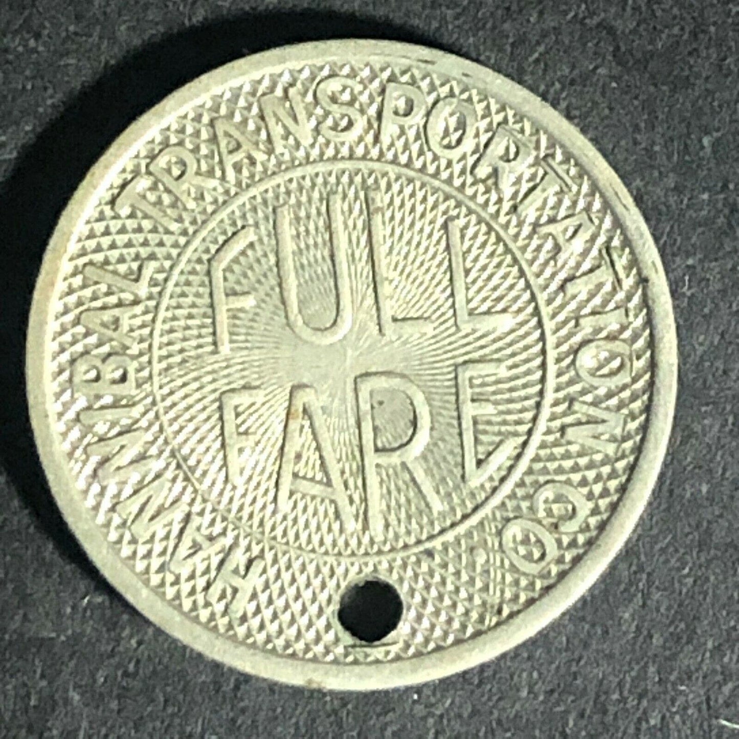 Scarce Mark Twain Hannibal Transportation Co. MO Full Fare Brass Token 16mm