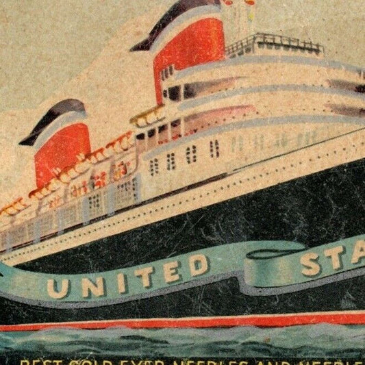 c1940's Advertising Sewing Needle Book "United States" Cruise Liner