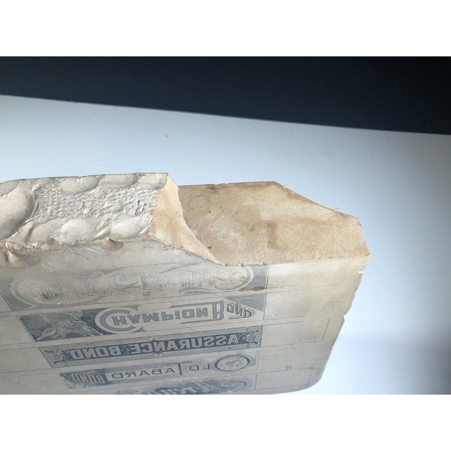 1890's - 1910's Limestone Lithography Stone - Bond Company Engravings - Heavy!