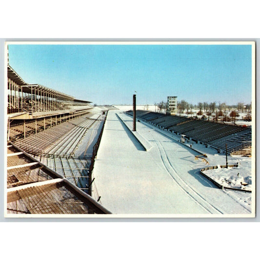 c1981 Indy 500 - Snow Covered Track Motor Speedway NOS 4" x 5 3/4" Postcard