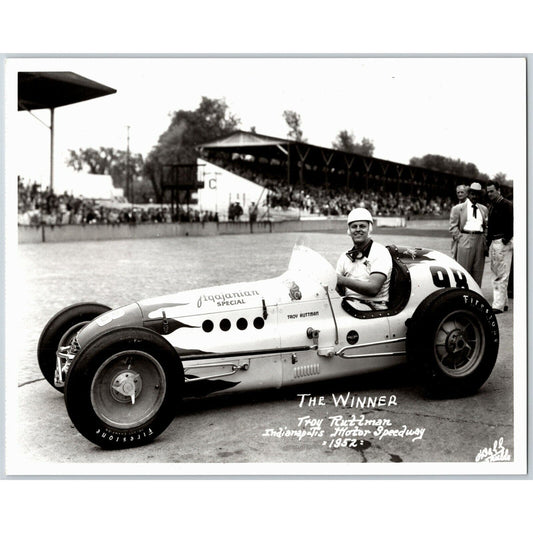 Indy 500 1952 Winner Troy Ruttman 8x10 Glossy B&W Repro on Kodak Paper