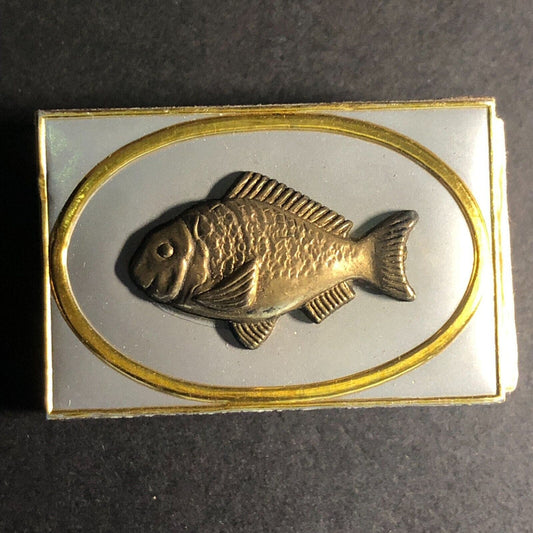 Foil Top Matchbox Matchbook w/ Affixed Metal Fish c1960's-70's VGC Scarce (#2)