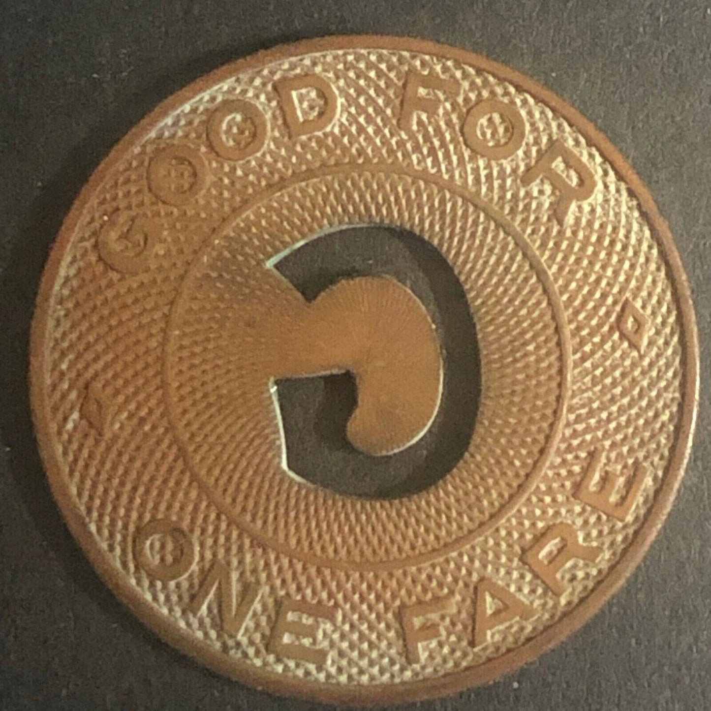c1950's 23mm Gibson (Bus) Lines Brass G/F Transit Token - Sacramento California