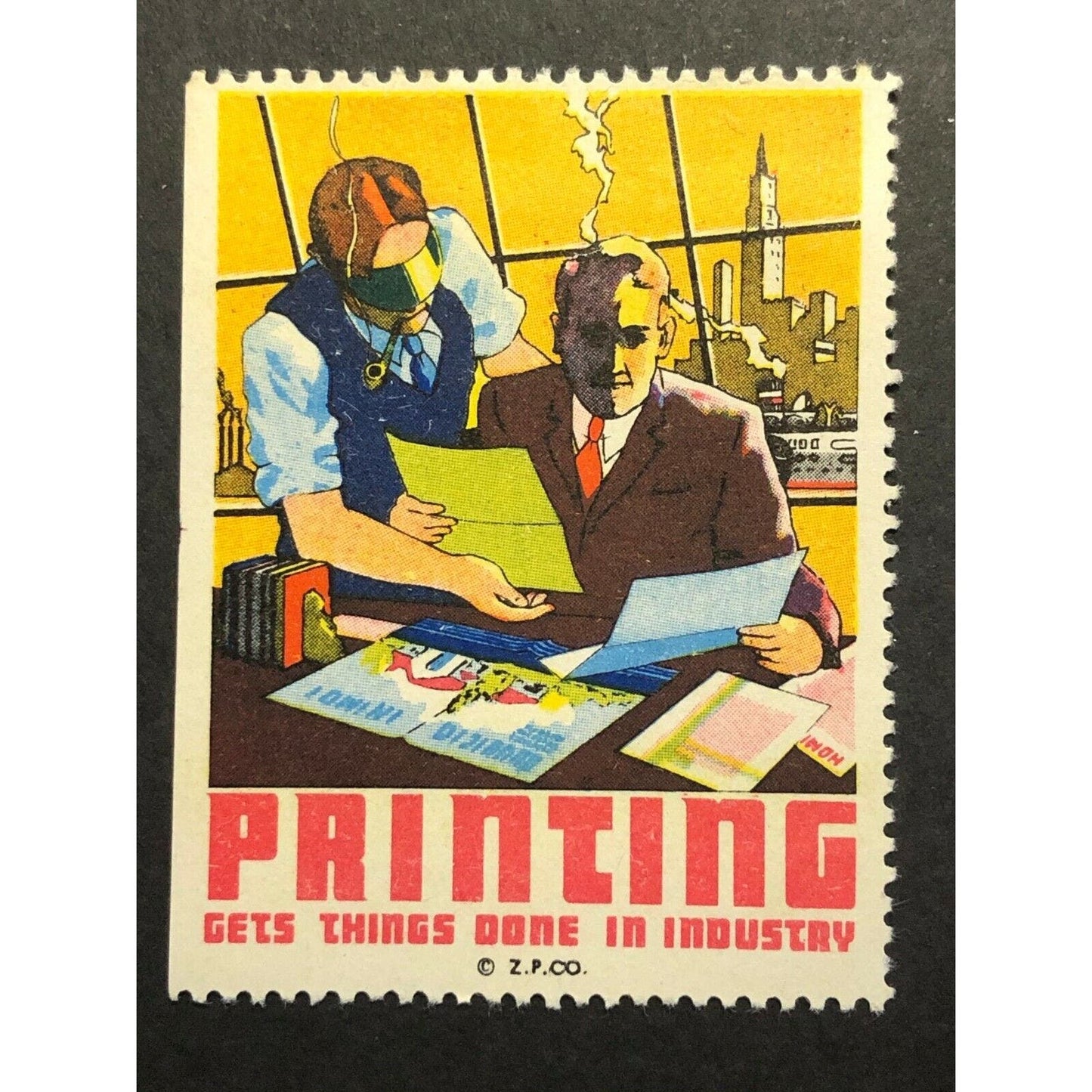 Vintage Advertising Stamp w/ Gum Adh. Back - Printing (Hammermill Bond?)