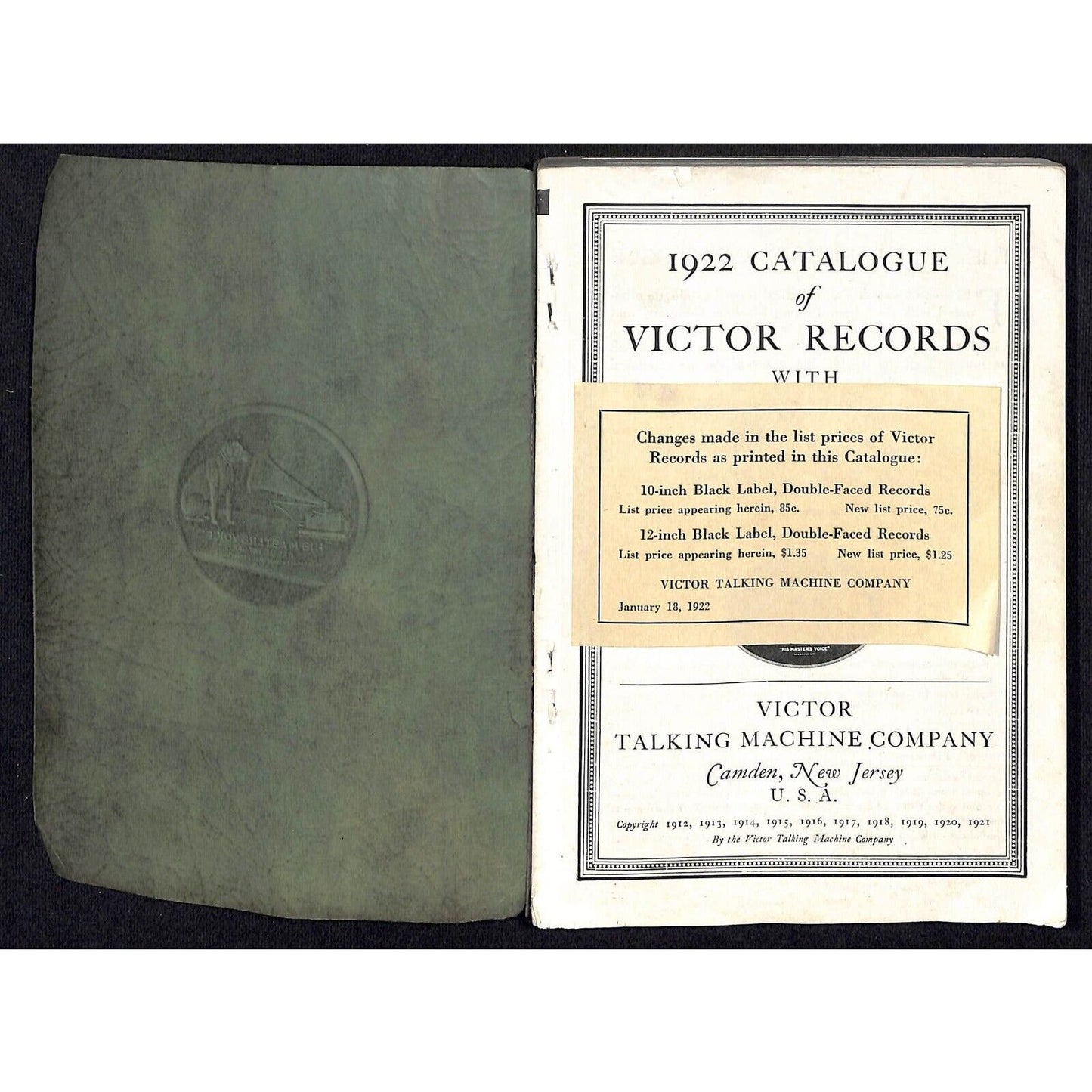 1922 Catalogue of Victor Records Talking Machine 200+pp w/ Red Seal Section