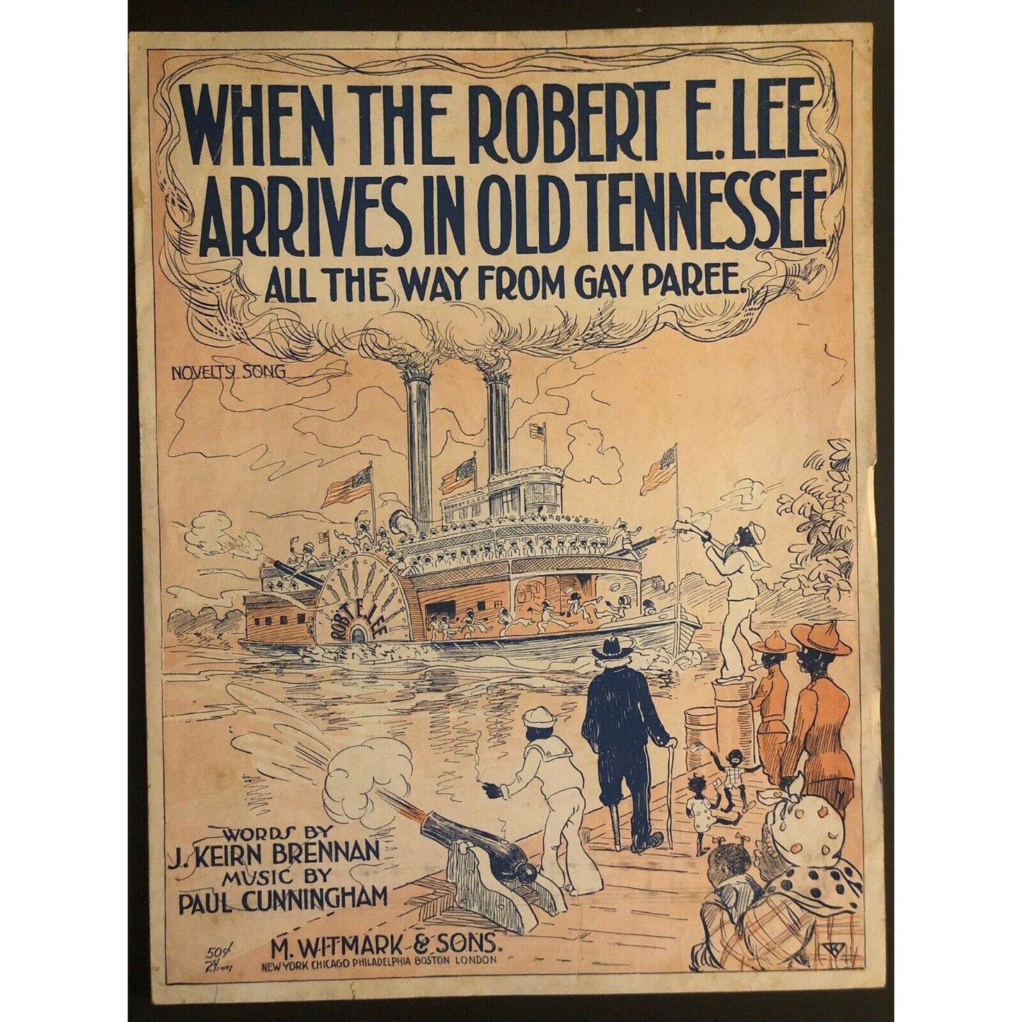 Vintage WWI Sheet Music "When the Robert E. Lee Arrives in Old Tennessee"