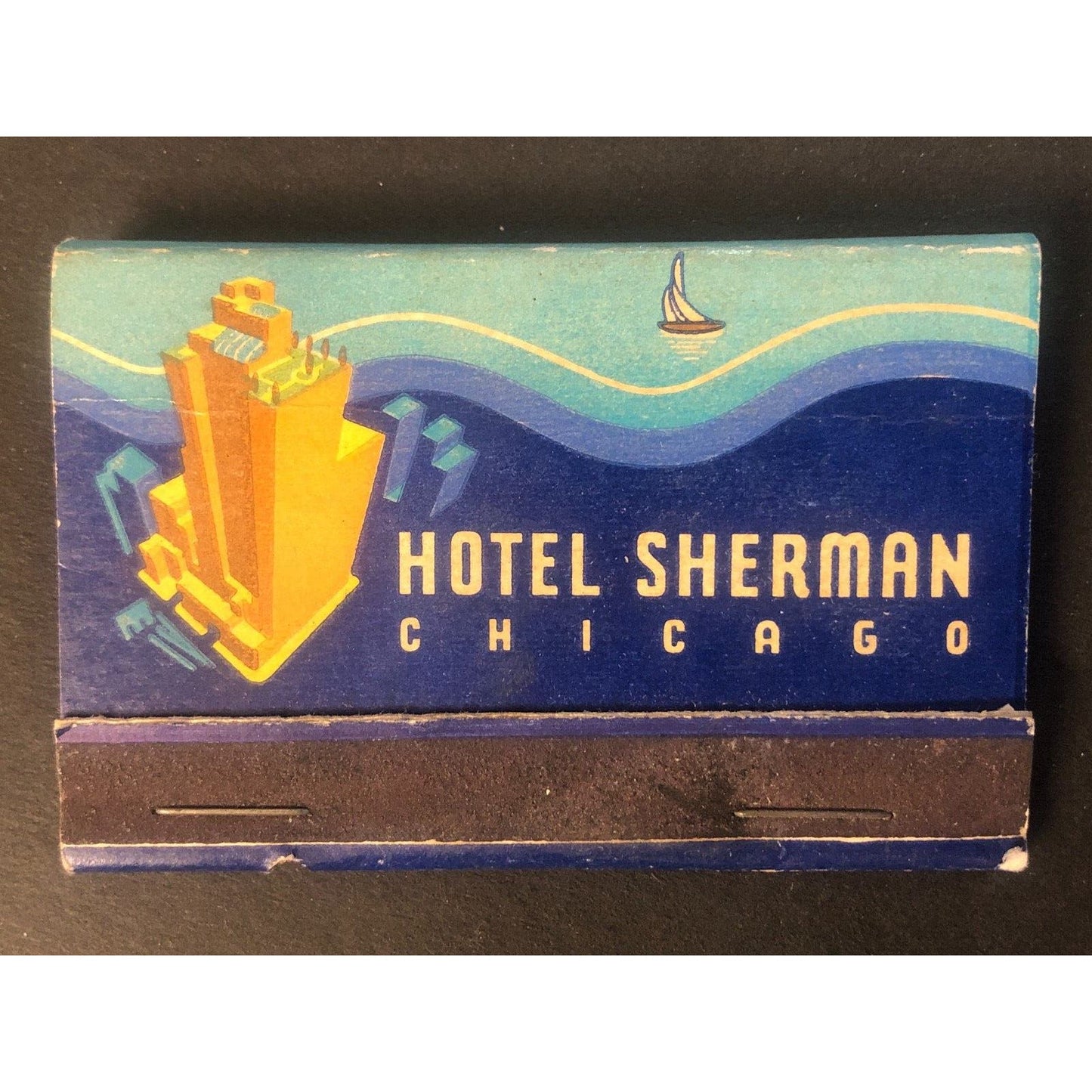 Hotel Sherman Chicago Vintage Full 40-Strike Matchbook c1930's-40's Very Scarce