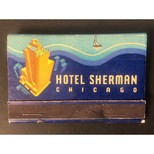 Hotel Sherman Chicago Vintage Full 40-Strike Matchbook c1930's-40's Very Scarce