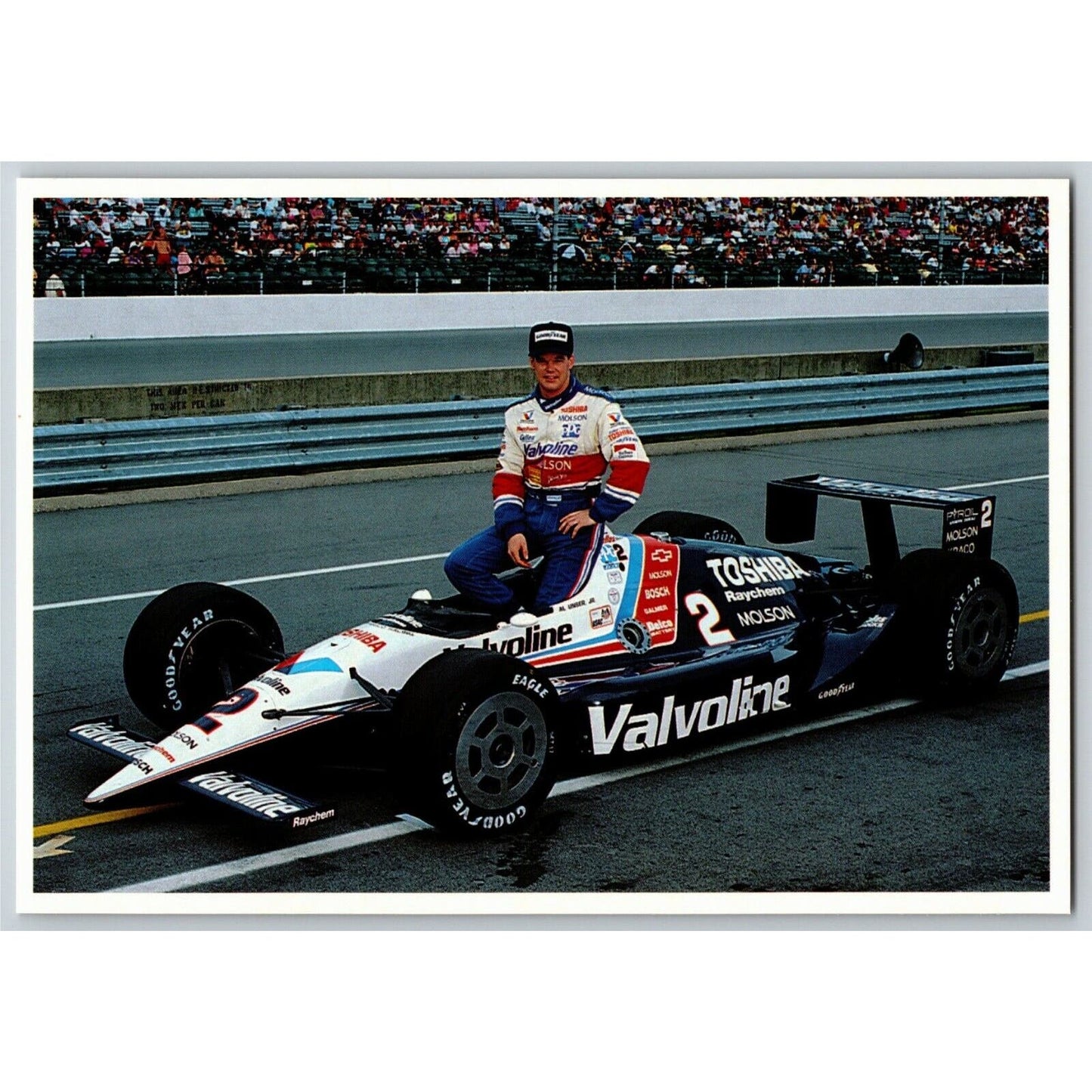 c1991 Indy 500 - Al Unser, Jr. - Motor Speedway NOS 4" x 5 3/4" Postcard