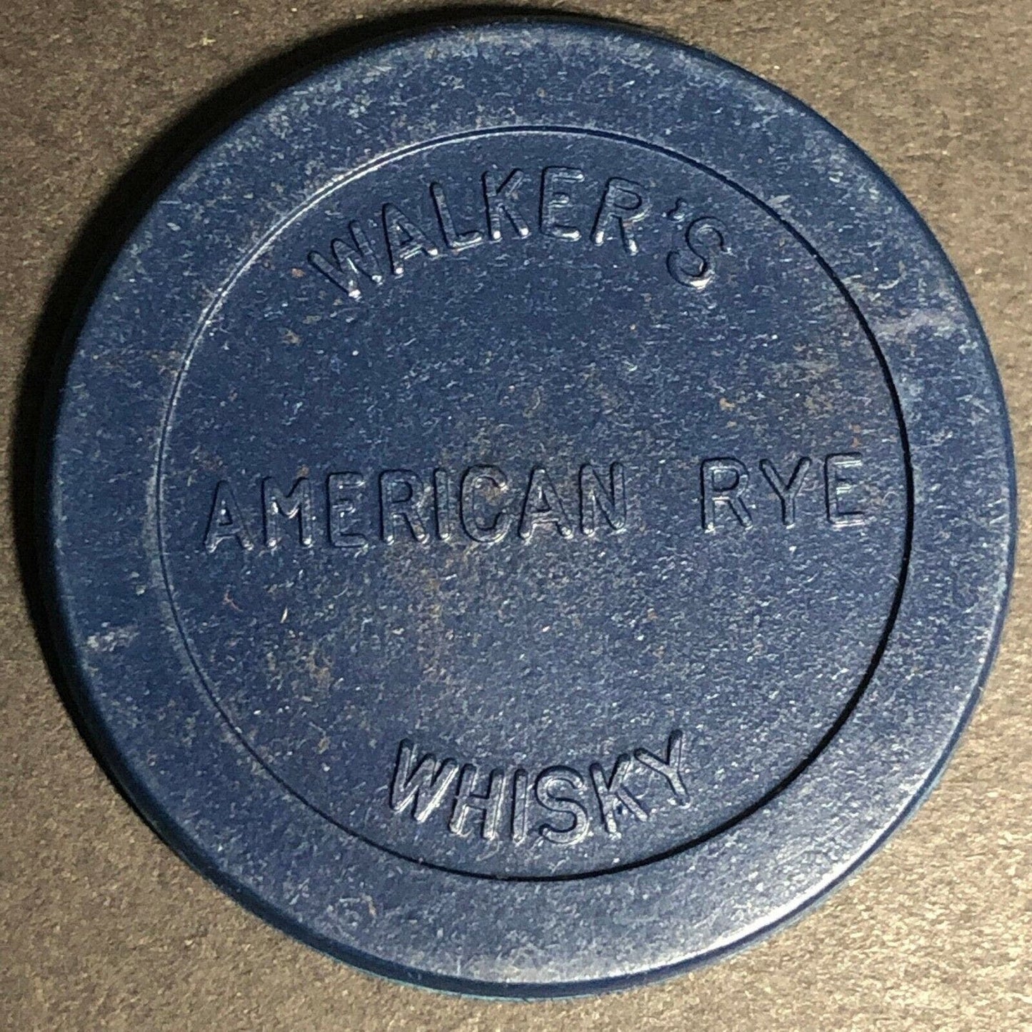 Blue Walker's American Rye Whisky Advertising Poker Chip Eisenstadt