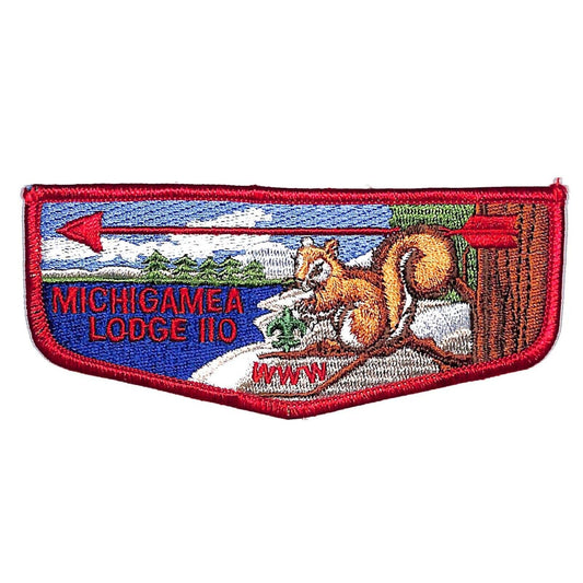 BSA Patch Michigamea Lodge 110 WWW Order of the Arrow Squirrel