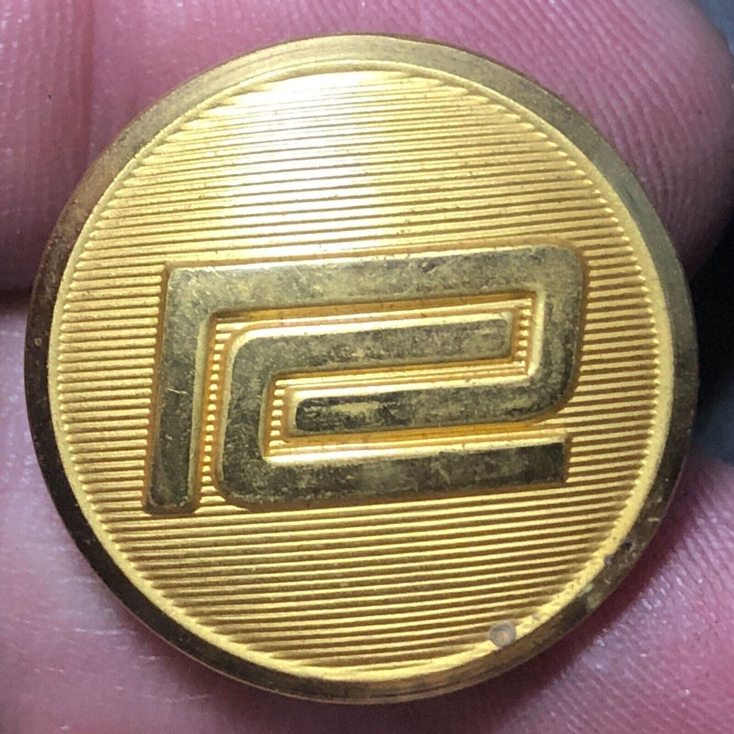 Penn Central Railroad Uniform Button BrassTone 3/4" Waterbury Co's CONN