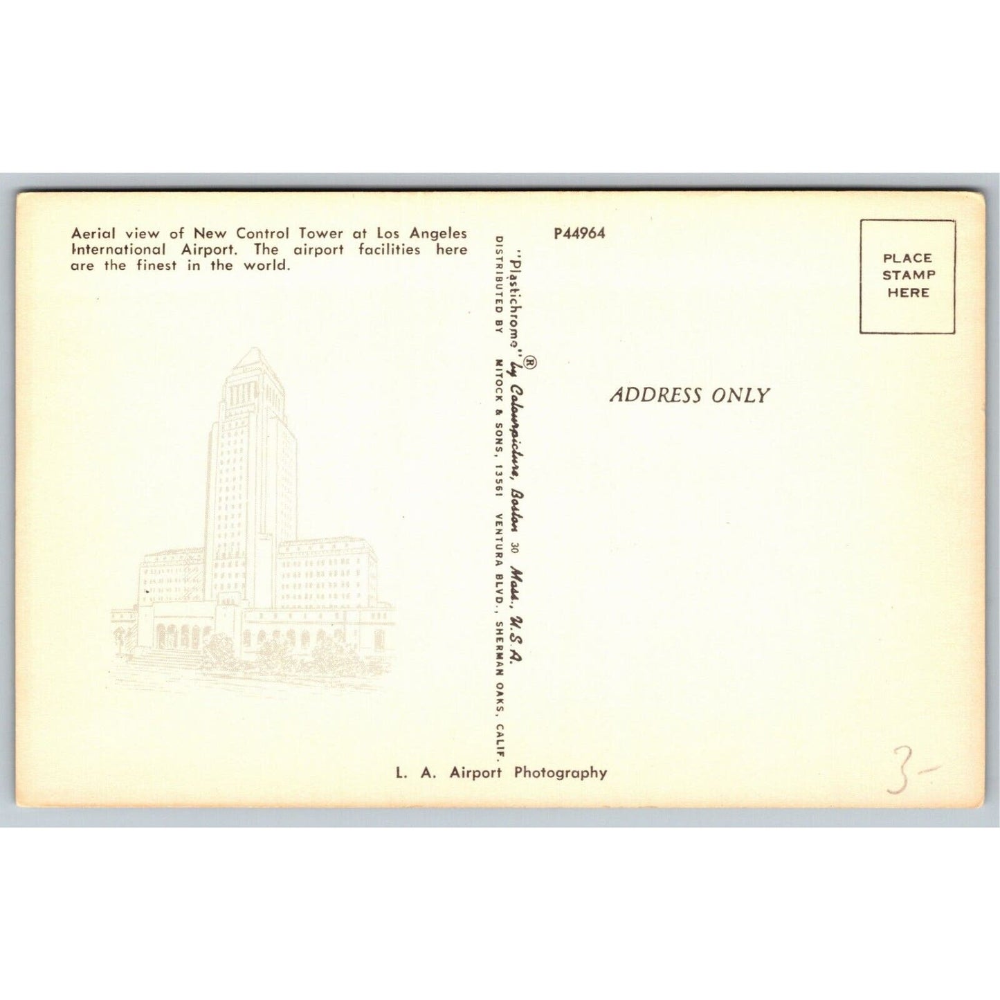 Los Angeles International Jet-Age Terminal Postcard NP c1960's