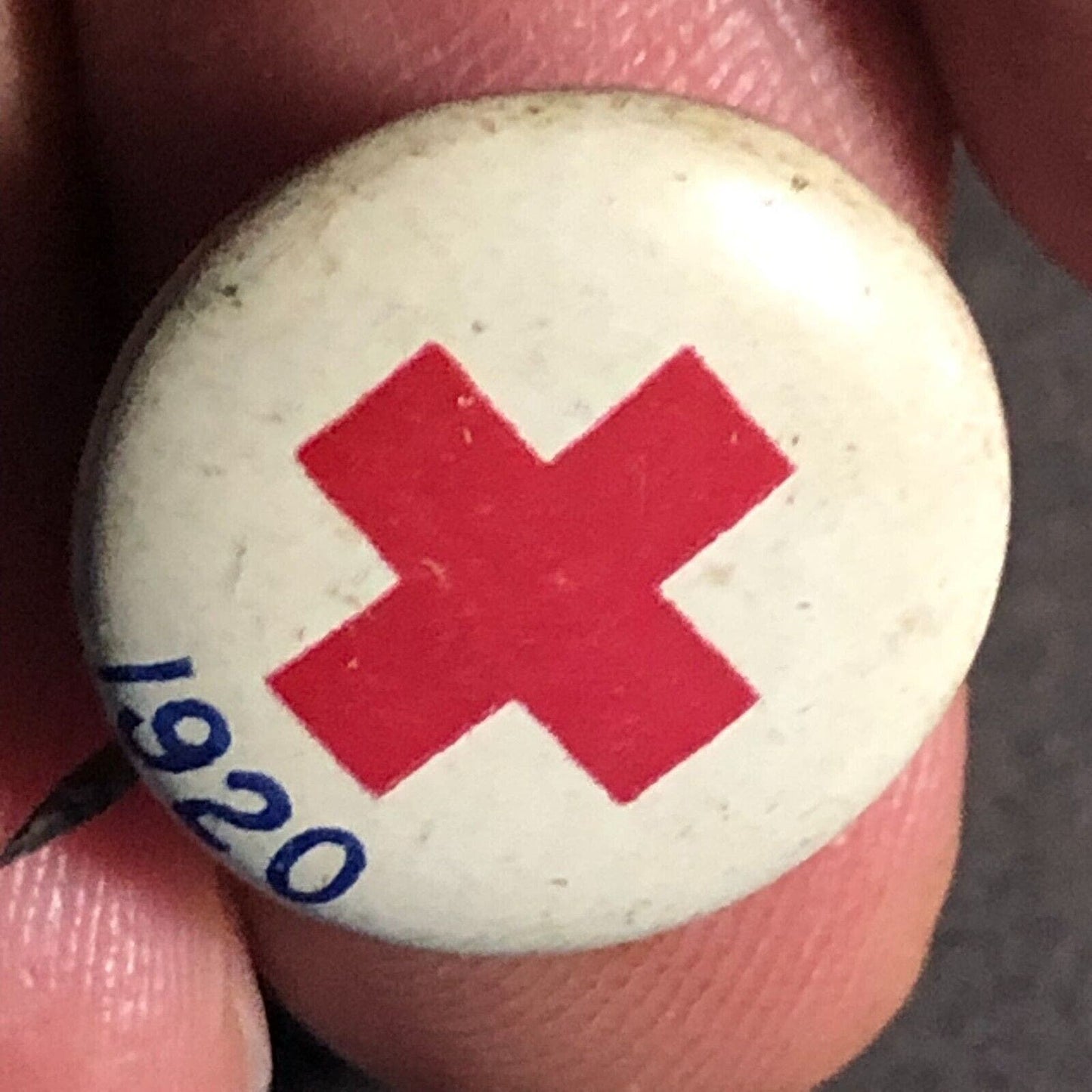 Red Cross 1920 Very Small Steel Pinback Button