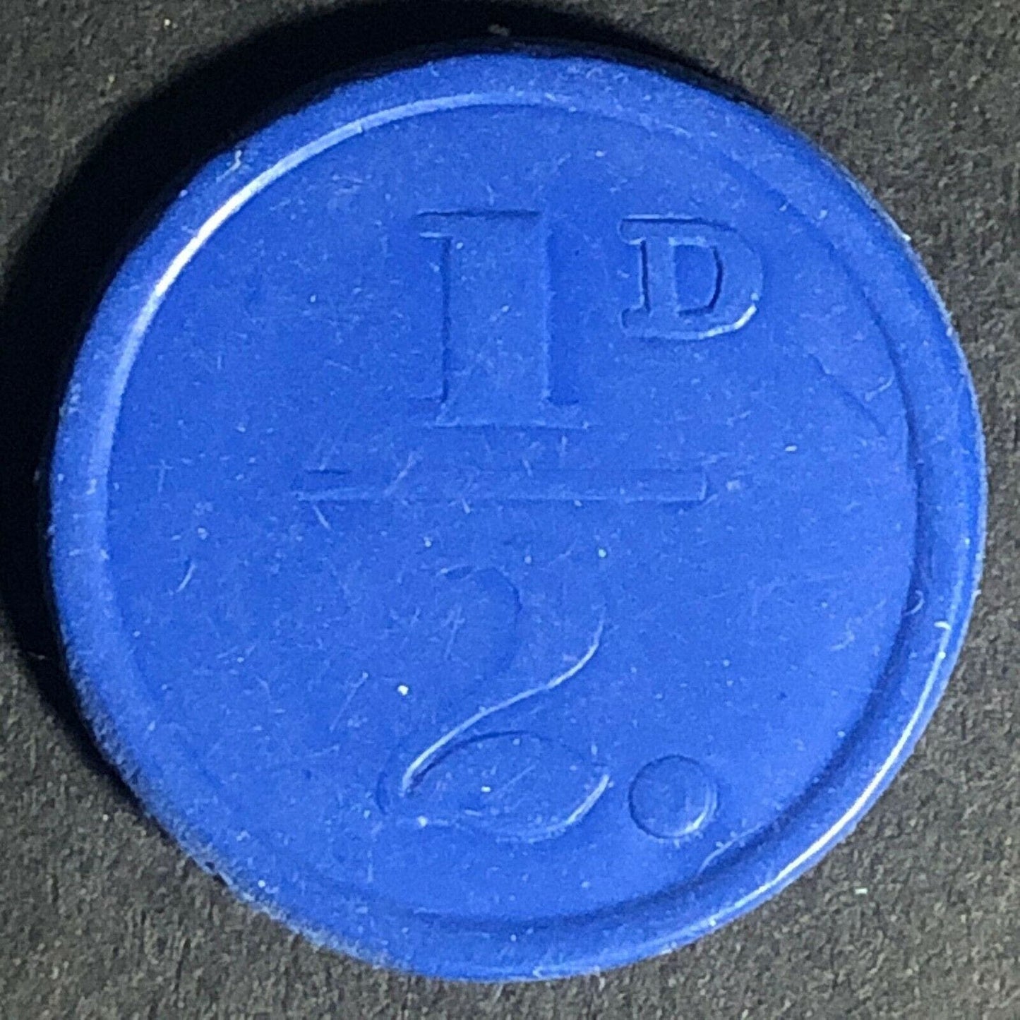 Bury Transport England Plastic Token Blue 1/2 D 21mm c50's-60's