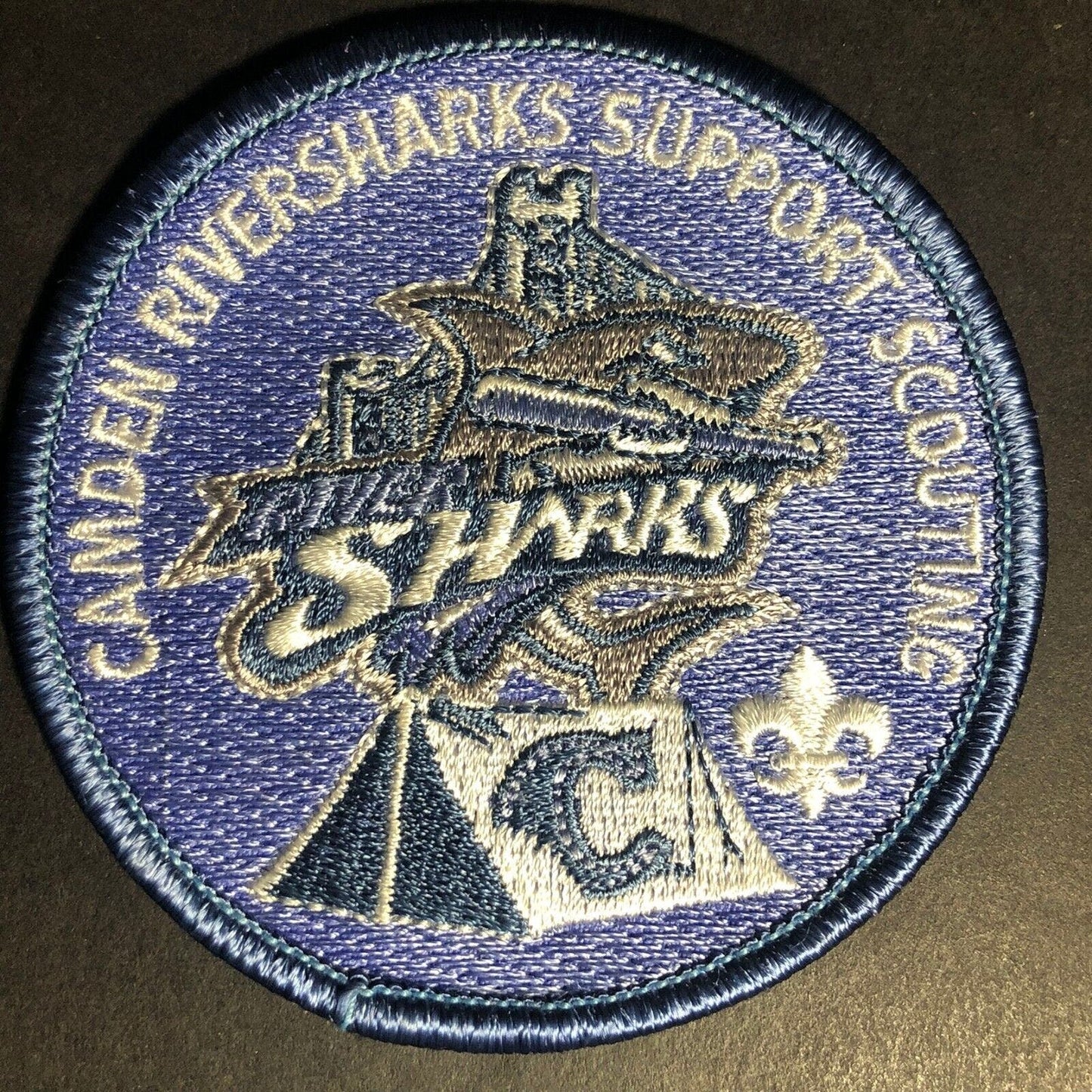 Camden Riversharks Support Scouting- Vintage Embroidered Patch c2010