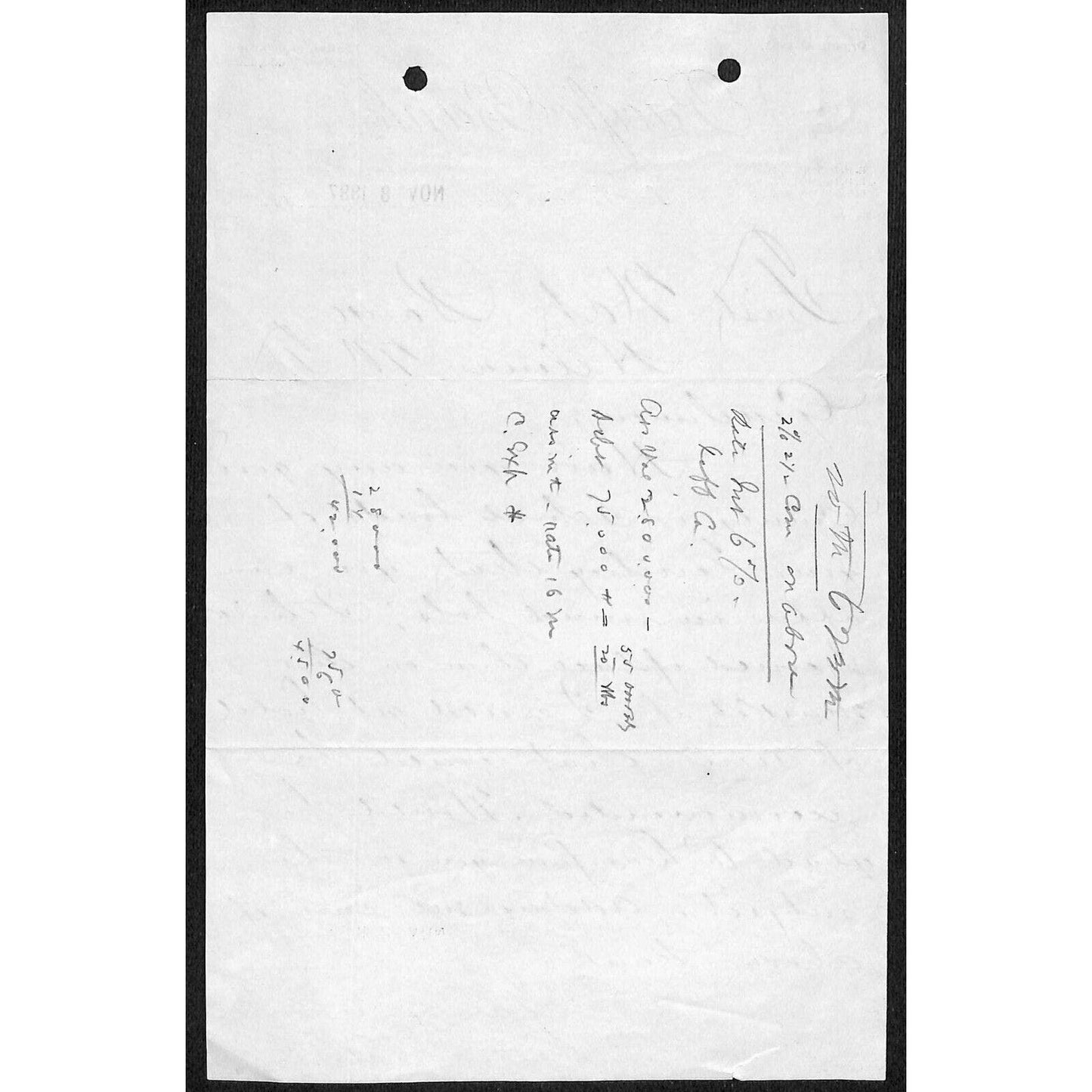 1887 Pacific Bank to First National Territorial Helena, MT Letterhead re: Land