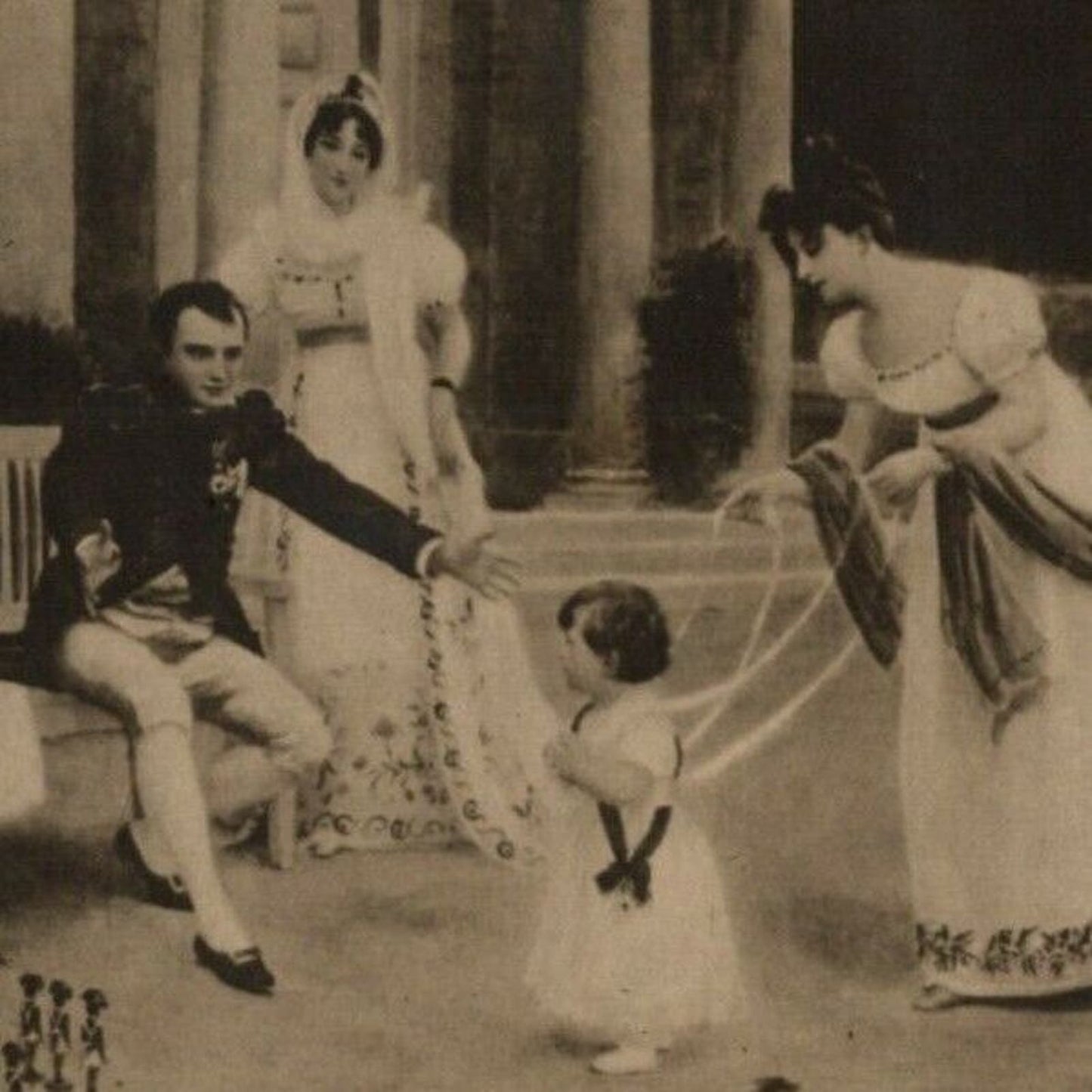 c1907-16 Bulgarian Postcard -- Napoleon II with Family "The First Parade"